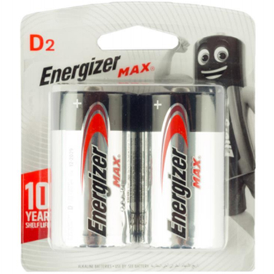 Energizer E95 Max D Size 1.5V Alkaline Battery(Pack of 2)