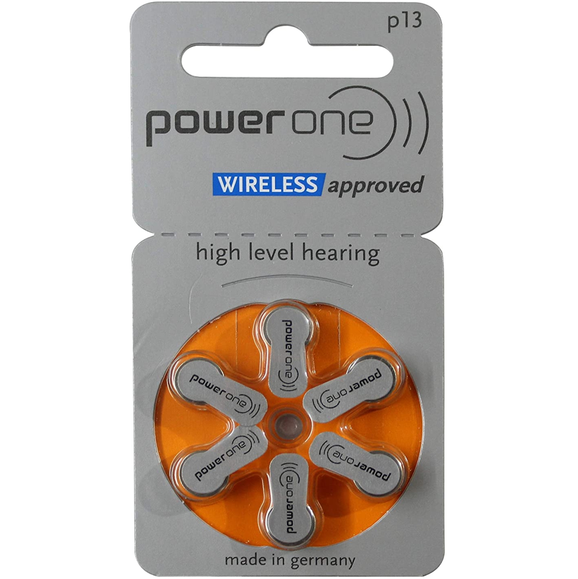 PowerOne Zinc Air Mercuryfree Hearing Aid Battery (Size P13, 1 Strip