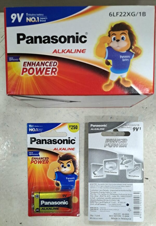 Panasonic Alkaline 9V Battery, Pack of 1
