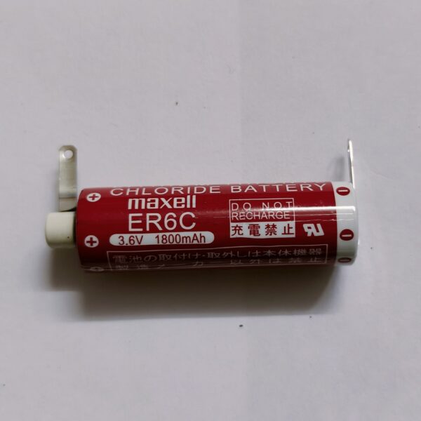 Maxell ER6C 3.6V 1800mAh Lithium Thionyl Chloride Battery with Lugs